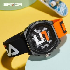 Sanda Explosão Modelo Pixel Neutro Vento Relógio Moda Pioneer De Quartzo Casuais Unisex Sports Watch Legal Cor Sólida À
