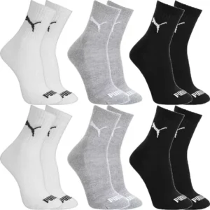 Kit 6 Pares Meias Puma Cano Médio Alto Atoalhada Original