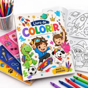 Livro De Pintura Infantil Desenho Temático Personagem Tv Passatempo Diversão Criança Desenvolvimento Infantil Motor Coor