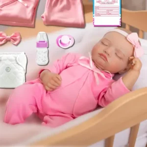 Bebê Boneca Reborn Recém Nascida De Olhos Fechados Com Kit