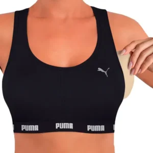 Top Puma C/ Bojo Removível Alta Sustentação Academia Fitness