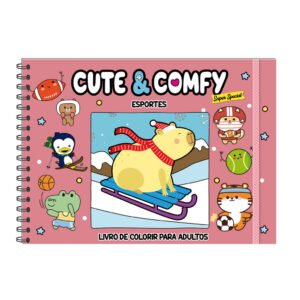 Cute & Comfy Super Special 15 - Livro de Colorir Adulto - Esportes ao Ar Livre - Espiral sem Caneta
